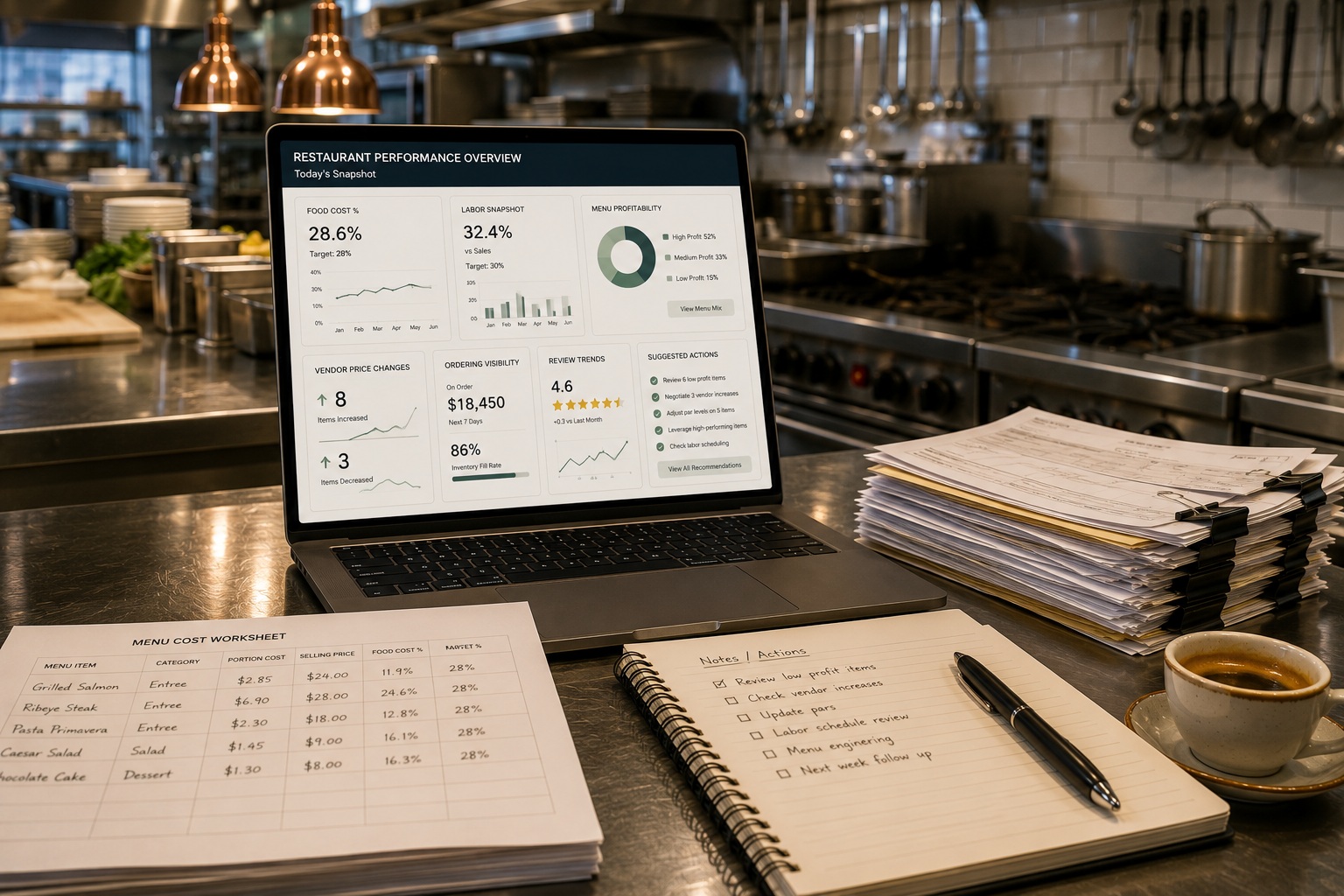 Restaurant food cost view