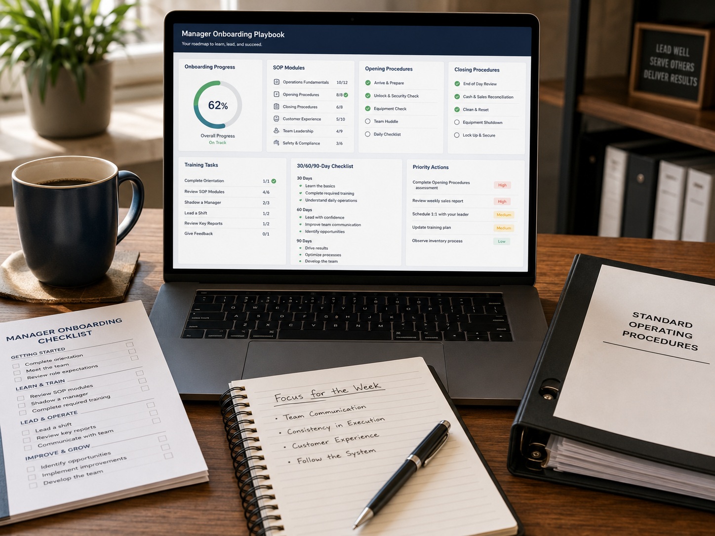 New manager onboarding view