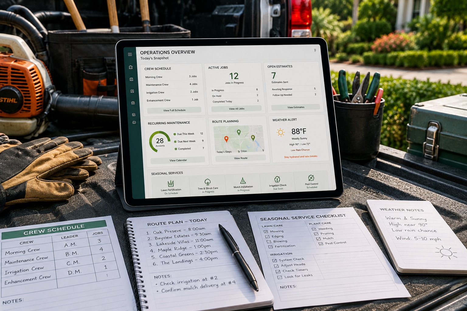 Landscaping crew schedule